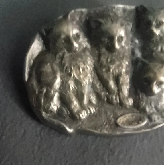 Vintage Silver/Pewter Toned Cats Lightweight Brooch Pin - Picture 4 of 16